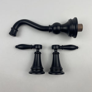 Moen TS42106BL Weymouth Two‑Handle Wall‑Mount Bathroom Faucet Matte Black