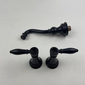 Moen TS42106BL Weymouth Two‑Handle Wall‑Mount Bathroom Faucet Matte Black