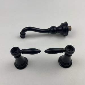 Moen TS42106BL Weymouth Two‑Handle Wall‑Mount Bathroom Faucet Matte Black
