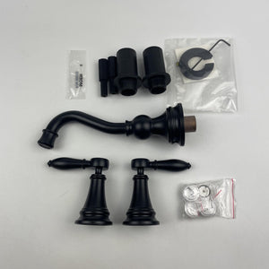 Moen TS42106BL Weymouth Two‑Handle Wall‑Mount Bathroom Faucet Matte Black