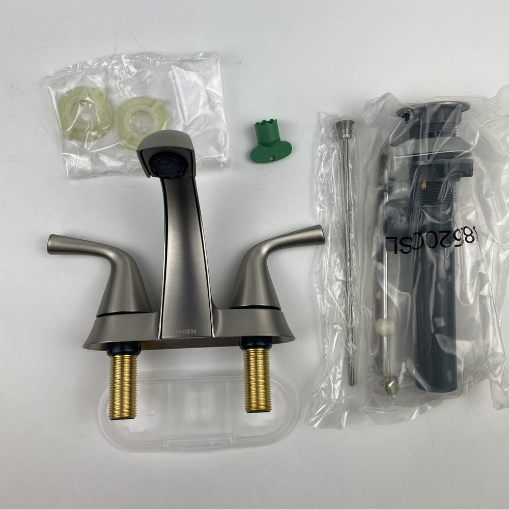 Moen 84768SRN Haber Two‑Handle 4 in Centerset Bathroom Faucet Brushed Nickel