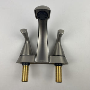 Moen 84768SRN Haber Two‑Handle 4 in Centerset Bathroom Faucet Brushed Nickel