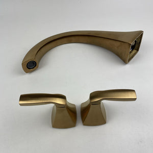 Moen T693BG Voss Two-Handle High-Arc Roman Tub Faucet Trim Kit Brushed Gold