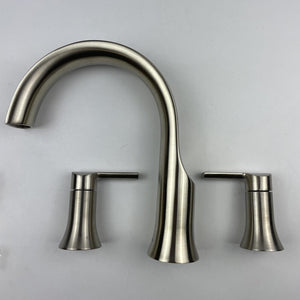 (READ) Moen TS983BN Doux 2-Handle DeckMount Roman Tub Faucet Trim Brushed Nickel