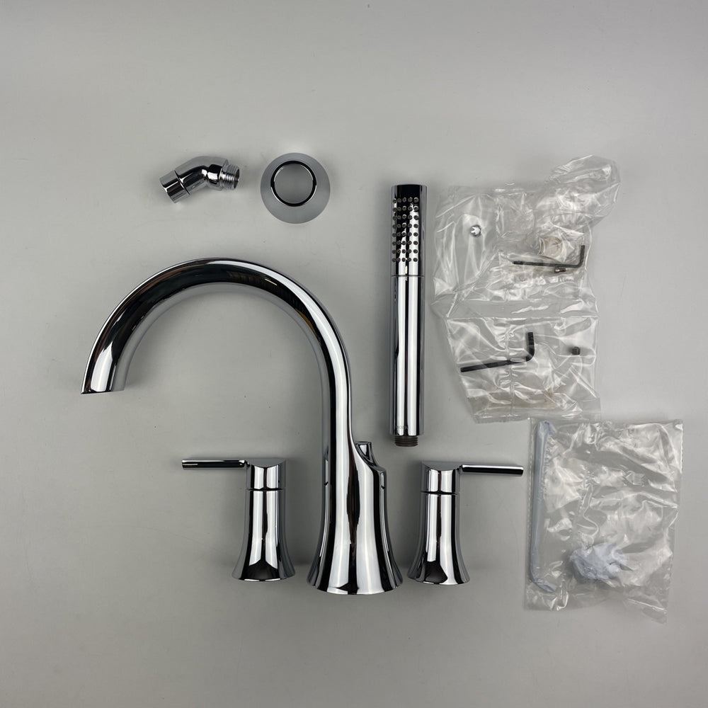 (READ) Moen TS984 Doux 2-Handle Roman Tub Faucet with Hand-shower Trim Chrome