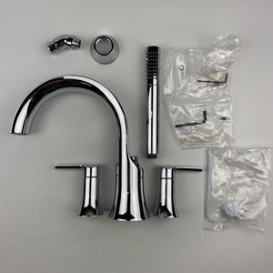 (READ) Moen TS984 Doux 2-Handle Roman Tub Faucet with Hand-shower Trim Chrome