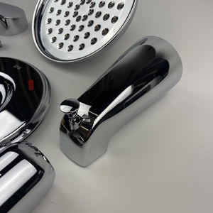 Moen T58913EP Ash Single-Handle Tub & Shower Trim Kit 6-1/2″ Rain Shower Chrome