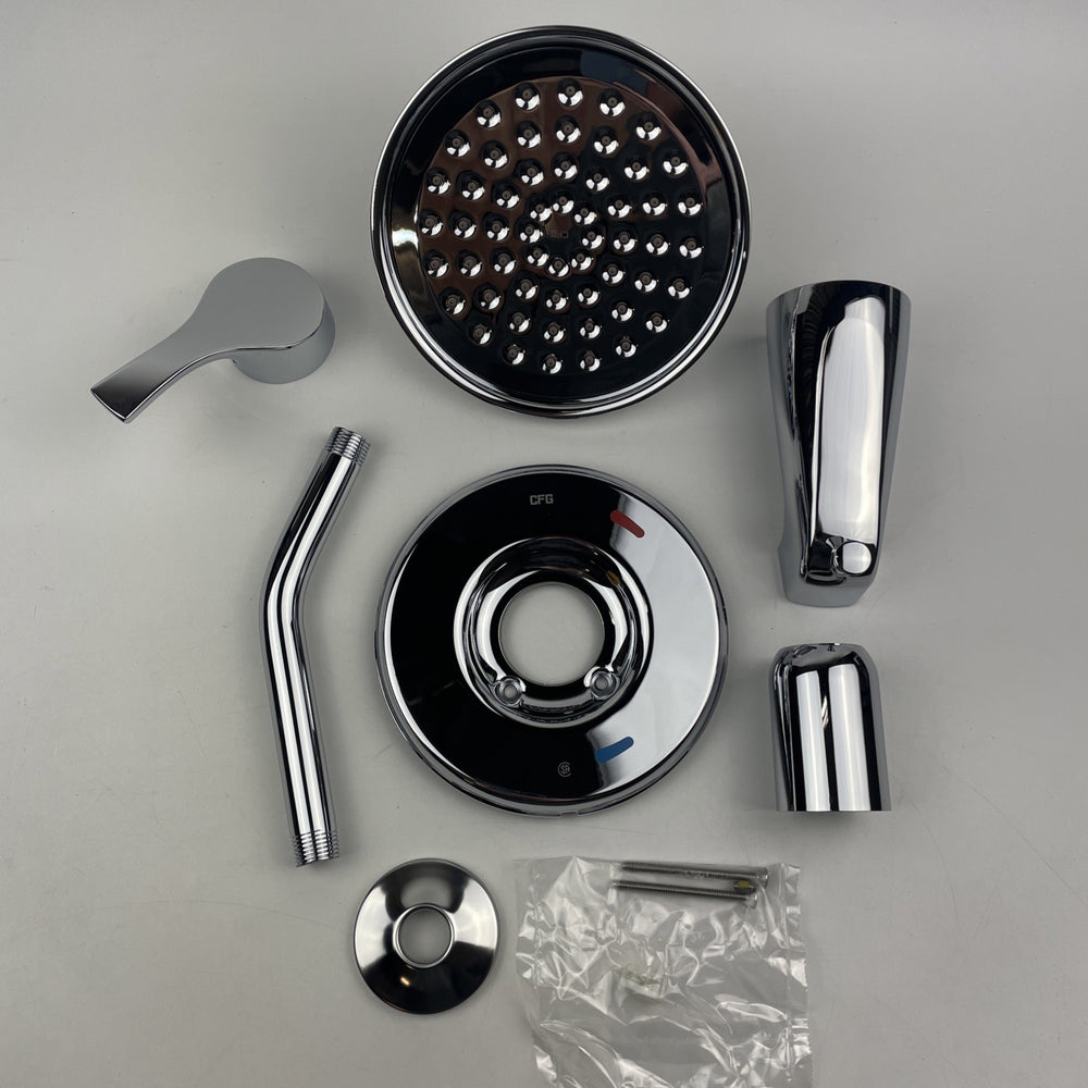 (READ) Moen T58913EP Ash Single-Handle Tub & Shower Trim Kit Rain Shower Chrome