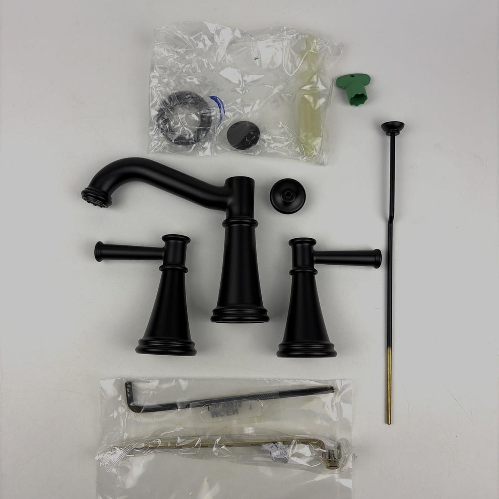 Moen T6405BL Belfield Two-Handle Widespread Bathroom Sink Faucet Matte Black