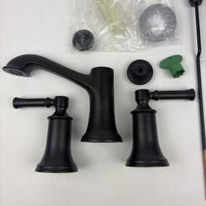 Moen T6805BL Dartmoor Two-Handle Widespread Bathroom Faucet Matte Black